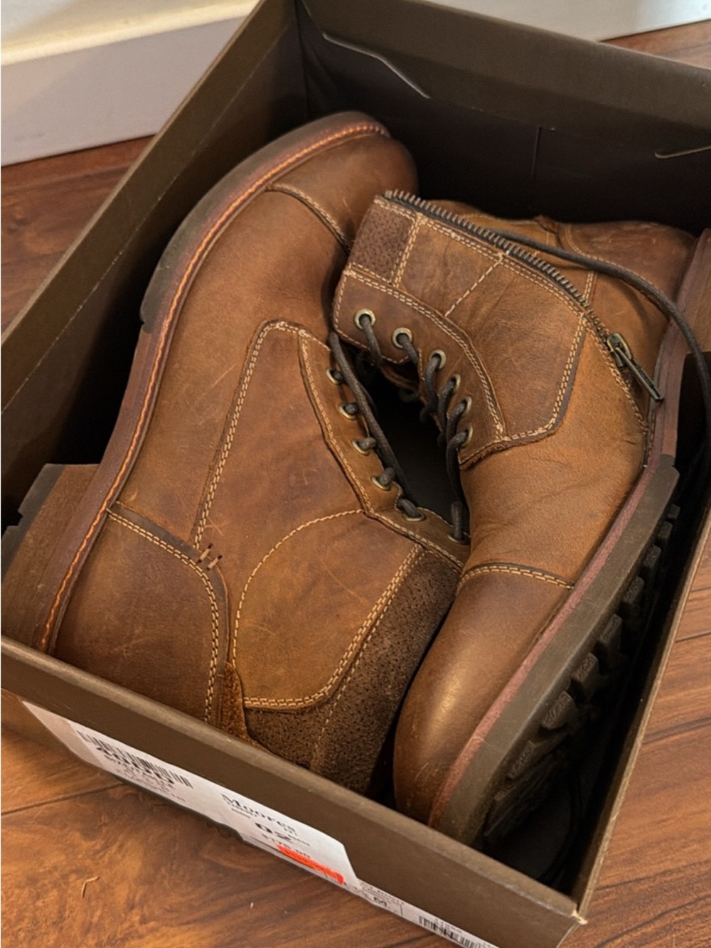 Men's Brown Leather Lace-Up Boots 8.5